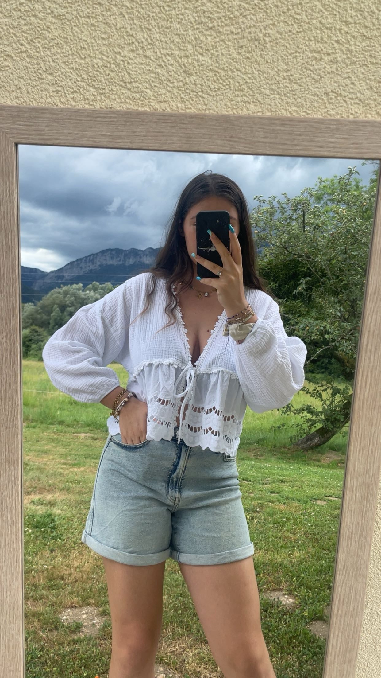 blouse dentelle gaz de coton